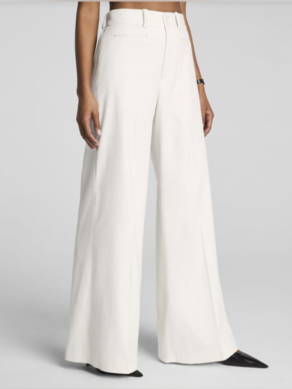NWT SPANX EasyBreezy Cotton Linen Super Wide Leg Pants in Ivory, Petite Small